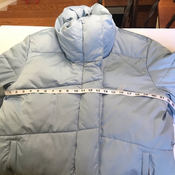 Avec Les Filles Down Puffer Coat Zip Belt Parka Oversized Shawl Hood Collar Lg - Picture 9 of 9